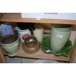 Mixed Lot: Various vases, leaf formed dish etc