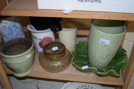 Mixed Lot: Various vases, leaf formed dish etc