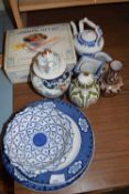 Mixed Lot: Various blue and white ceramics, Oriental gift set, assorted vases etc