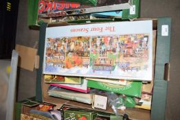 One box of various jigsaw puzzles, various games etc