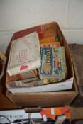 Box of various assorted card games, draughts, dominoes etc
