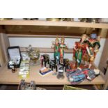 Collection of various costume dolls, thimbles and other items