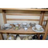 Collection of various Oriental eggshell tea wares