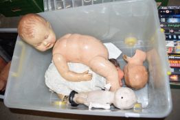 Box of various vintage dolls