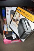 Mixed Lot: Electric shredder, halogen heater, assorted videos and other items