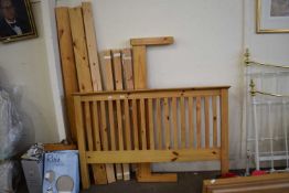 Modern pine double bed frame