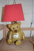 Modern table lamp with based formed as a teddy bear