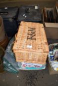 Fortnum & Masons picnic hamper together with a box of various household sundries