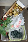 One box of Christmas decorations
