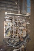 Box of various assorted iron work and tools