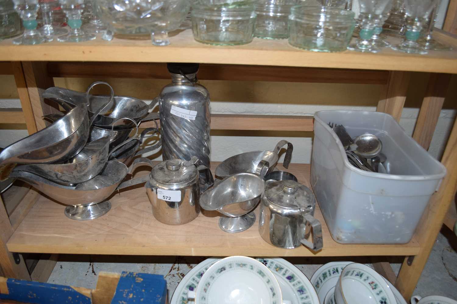 Mixed Lot: Various steel kitchen wares and cutlery