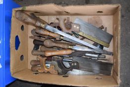 Box of various assorted wood working tools