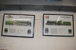 Two reproduction railway prints, 'The Evening Star' and 'The King George V'