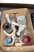 One box of various assorted vases, jardinieres, jugs etc