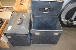 Two vintage black cases