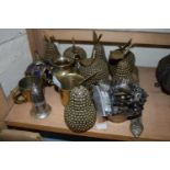 Mixed Lot: Various metal model fruit, silver plated wares and other items