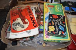 Box of various assorted games, playing cards etc