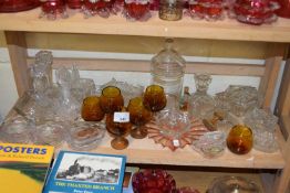 Mixed Lot: Assorted glass wares to include a range of dressing table items