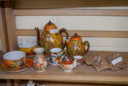 Collection of Japanese eggshell tea wares together with further ceramics and a geological sample