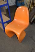 Retro mid Century orange composite chair - Vitra Panton style