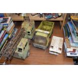 Mixed Lot: Vintage metal mobile crane model, a further Tonka truck and a transport vehicle (3)