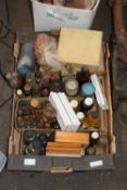 One box of various vintage paint, ink and other items