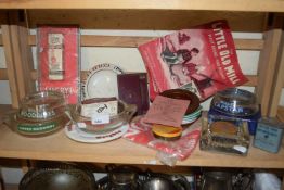 Collection of various pub ashtrays and other assorted items