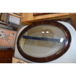 Early 20th Century oval bevelled wall mirror