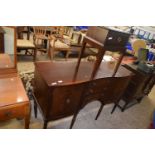 Reproduction mahogany side board together with a stag bedside cabinet (2)