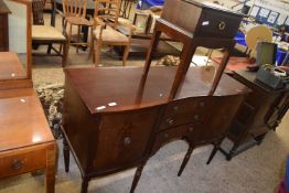 Reproduction mahogany side board together with a stag bedside cabinet (2)