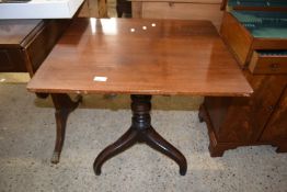 19th Century mahogany flip top pedestal table on turned column and tripod base