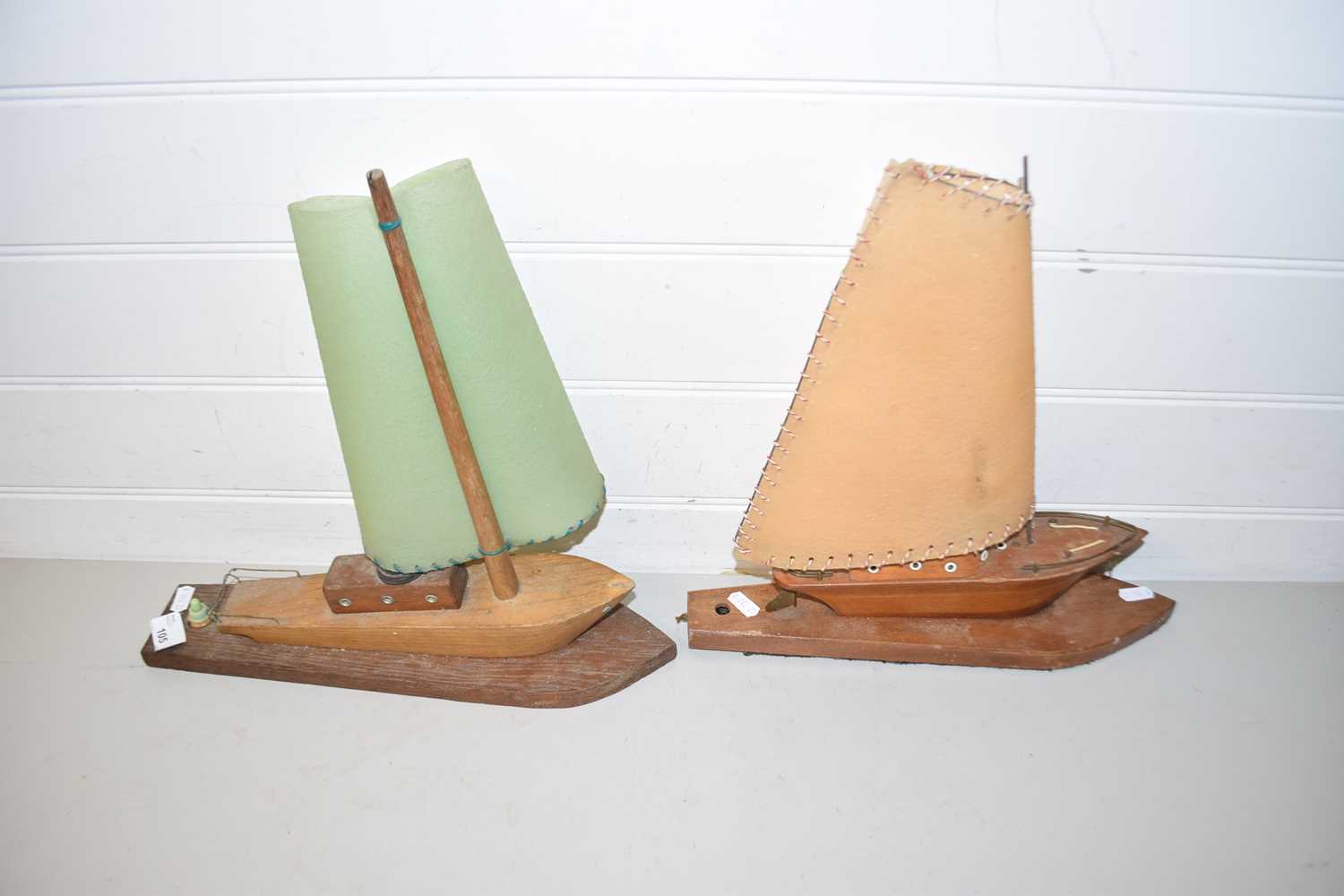 Pair of vintage table lamps formed as boats