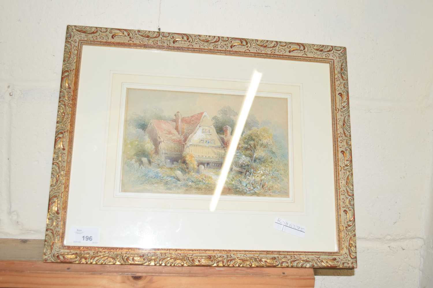 Mary Claudet, study of a country house, watercolour, framed and glazed