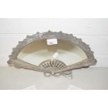 Metal framed fan shape dressing table mirror