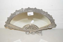 Metal framed fan shape dressing table mirror