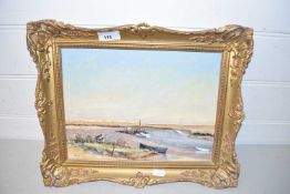 Sheila Hughes - Morston, oil on board, gilt framed