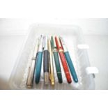 Collection of assorted fountain and ball point pens