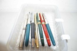 Collection of assorted fountain and ball point pens