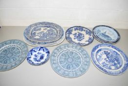 Mixed Lot: Various blue and white plates and saucers