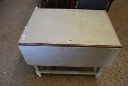 Painted drop leaf table on barley twist legs