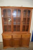 YOUNGERS OF LONDON LOUNGE DISPLAY CABINET WITH GLAZED TOP SECTION AND DRAWER AND CUPBOARD BASE,