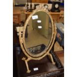 20th Century metal framed oval dressing table mirror