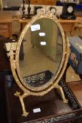 20th Century metal framed oval dressing table mirror