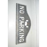 Cast iron 'No Parking' sign