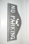 Cast iron 'No Parking' sign