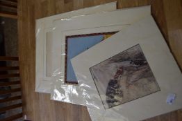 Galerie Lutetia-Paris, two coloured prints, mounted but not framed plus a further print of gun dogs