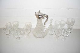 Mixed Lot: Clarence jug together with various drinking glasses