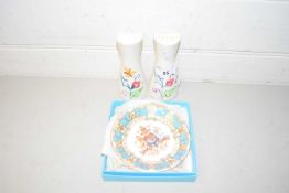 PAIR OF POTTERY CONDIMENT SET