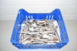 Box of various assorted silver plated cutlery