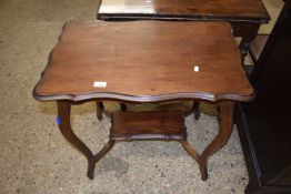 Edwardian mahogany two tier occassional table on outswept legs